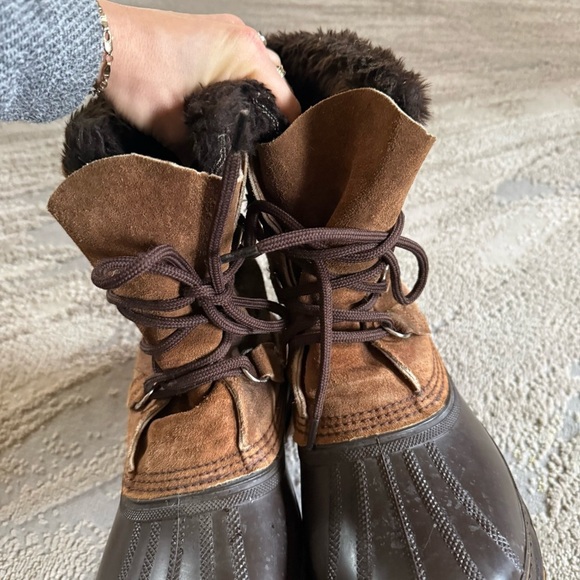 Sorel Steel Shank Leather brown boots Made in USA Winter Boots size 8 main image 4